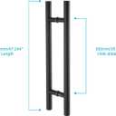 TOGU TG-6012 48 inches Solid Standoffs Heavy-Duty Commercial Grade-304 Stainless Steel Push Pull Door Handle/Barn Door Pull Handle/Glass Pulls, Matte Black Finish