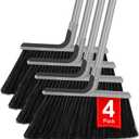 KeFanta 4 Packs Outdoor Broom Heavy Duty with 55" Long Handle, Commercial Brooms for Sweeping Indoor Courtyard Restaurant Garage Patio Decks Mall Market Kitchen Office Lobby Shop
