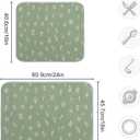 Sage Green Dish Drying Mat Quick Absorbent 18x24 Doodled Botany Flowers Leaves Herbs Plants Kitchen Drying Mat for Countertop Sink Reusable Dishes Mats Kitchen Essentials