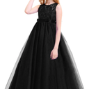 Big Girl Vintage Lace Junior Bridesmaid Dress Dance Ball Pageant Maxi Gown Floor Long for Party Wedding 13-14 years
