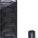 tuphen- Sleeping Bags for Adults Kids Boys Girls Backpacking Hiking Camping Microfiber Liner, Cold Warm Weather 4 Seasons Indoor Outdoor Use, Lightweight & Waterproof (Black)