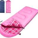 Uniqwamer 0 Degree Cotton Flannel Sleeping Bag for Adults Kids - 4 Seasons Cold & Warm Weather Lightweight Waterproof Camping Sleeping Bags for Traveling Hiking Camping, 86.6" x 31.5"