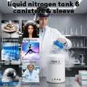 3L Liquid Nitrogen Container LN2 Tank with 6 Canisters Carry Bag