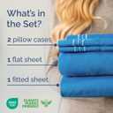 Queen Size 4 Piece Sheet Set - Comfy Breathable & Cooling Sheets - Hotel Luxury Bed Sheets for Women & Men - Deep Pockets, Easy-Fit, Soft and Wrinkle Free Sheets - Royal Blue Oeko-Tex Bed Sheet Set