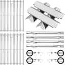 Stainless Cooking Grate,Heat Shield and Burner Kit for Nexgrill Replacement Parts 4-Burner 720-0830H 720-0830H,720-0888N,720-0888,720-0864,720-0896B,for Uniflame,Kenmore,Nexgrill 4&5-Burner Gas Grills