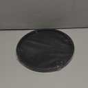 Silicone Bathroom Tray Round Vanity Tray Decorative Soap Holder Kitchen Countertop Organizer Coffee Table Decor for Candle, Perfume, Plant, 10 Inch, Black