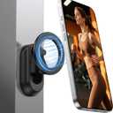 GUAGUA Magnetic Phone Holder for Gym with Dual N52 Super Magnets, Strong Magnetic Phone Mount for All Phones, Dashboard Foldable Stand, Secure Grip Portable Gym Accessories for Men & Women, Black