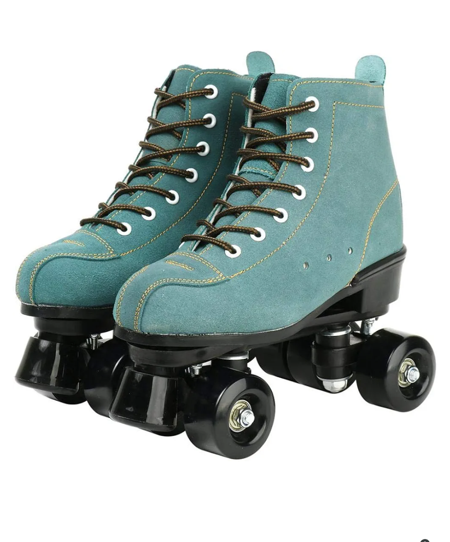 XUDREZ Cowhide Roller Skates for Women and Men High-Top Shoes Double-Row Design,Adjustable Classic Premium Roller Skates, Size 37