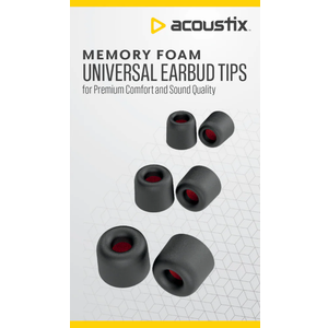 Acoustix Universal Memory Foam Replacement Earbud Tips - BlackAcoustix Universal Memory Foam Replacement Earbud Tips - Black
