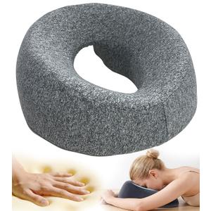 Face Down Pillow for Massage and Prone Sleeping, Breathable Memory Foam Face Cradle Headrest for Spa, Bed or Massage Table, Comfortable Stomach Sleeping Cushion for Relaxation