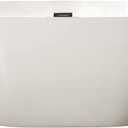 WOODBRIDGE 48" Acrylic Freestanding Bathtub Contemporary Soaking Tub, White Acrylic(Matte Black Drain/Overflow),BTA1703-MB-Drain&O