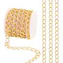 UMAOKANG 2 Meters 18K Gold Plated Brass Chain for Jewelry Making Pink Enamel Chains Bulk for Women Necklace Bracelet DIY Jewelry Chain