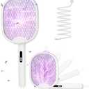 WOCVRYY Electric Fly Swatter 3 in 1 Bug Zapper Racket with 4000V 1800mah Battery 5-Layer Safety Mesh 180° Foldable Electric Mosquito Swatter Suitable for Indoor or Outdoor