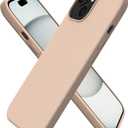 ORNARTO Compatible with iPhone 15 Case 6.1, Slim Liquid Silicone 3 Layers Full Covered Soft Gel Rubber Phone Case, Anti-Scratch Shockproof Protective Cover 6.1 Inch, Khaki Nude