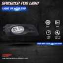 Fog Lights Assembly for 2006 2007 Honda Accord Sedan 4 Door Replacement Kit with Wiring and Switch H11 12V 55W Halogen Bulbs(Clear Lens)