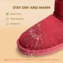 DREAM PAIRS Snow Boots for Women Genuine Suede Faux Fur Lining Anti-Slip Warm Winter Booties Slip On Memory Foam Ankle Boots FuzzyClassicⅡ Low Boots,Size 6.5,Red,SDSB2432W
