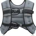 Weighted Vest, 6lb/8lb/12lb/16lb/20lb/25lb/30lb Weight Vest with Reflective Stripe for Workout, Strength Training, Running, Fitness, Muscle Building, Weight Loss, Weightlifting (Grey)