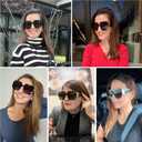 AMOMOMA Vintage Oversized Square Sunglasses for Women,Fashion Big Sun Glasses UV400 Protection AM6636 (Black/Grey)