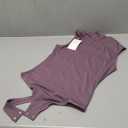 REORIA Women's Sexy High Neck Sleeveless Bodysuit Mock Turtleneck Basic Tank Tops Going Out Grey Purple, Small