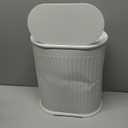 KSSKSS Small Bathroom Trash Can with Lid Soft Close, Step Pedal, 6L / 1.6 Gal Stainless Steel Garbage Bin with Removable Inner Bucket, Slim Wastebasket for Narrow Spaces (White)