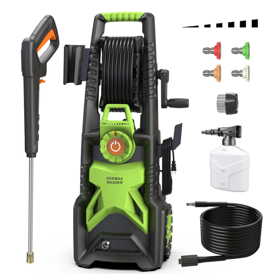 Pressure Washer, Foam Cannon, 4 Different Pressure Tips, Power Washer for Cars/Fences/Driveways/Home/Patios