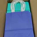 qiqee 100Pcs Paper Gift Bags with Handles - 4.5"2.5"6" Mini Party Favor Bags - 24 Solid Colors