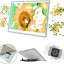 1000 Pieces Rotating Plastic Puzzle Board 3-in-1 Double-Sided/Tilting/Rotating, Portable Table 31.93"x24.06" Spinning Jigsaw Puzzle Table with Cover Lazy Susan Gift for Seniors Adults (Green)