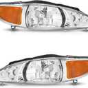 WEELMOTO Headlights for 1997-2002 Ford Escort / 1997-1999 Mercury Tracer Headlights Assembly Compatible with 1997 1998 1999 2000 2001 2002 Ford Escort Replacement Automotive