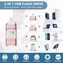 512GB Flash Drive[No App Required] Intended for Phone Tablet Androidphone and Computers, 4 in 1 Photo Stick for Phone Memory Storage Easily Backup Photos VideosPink