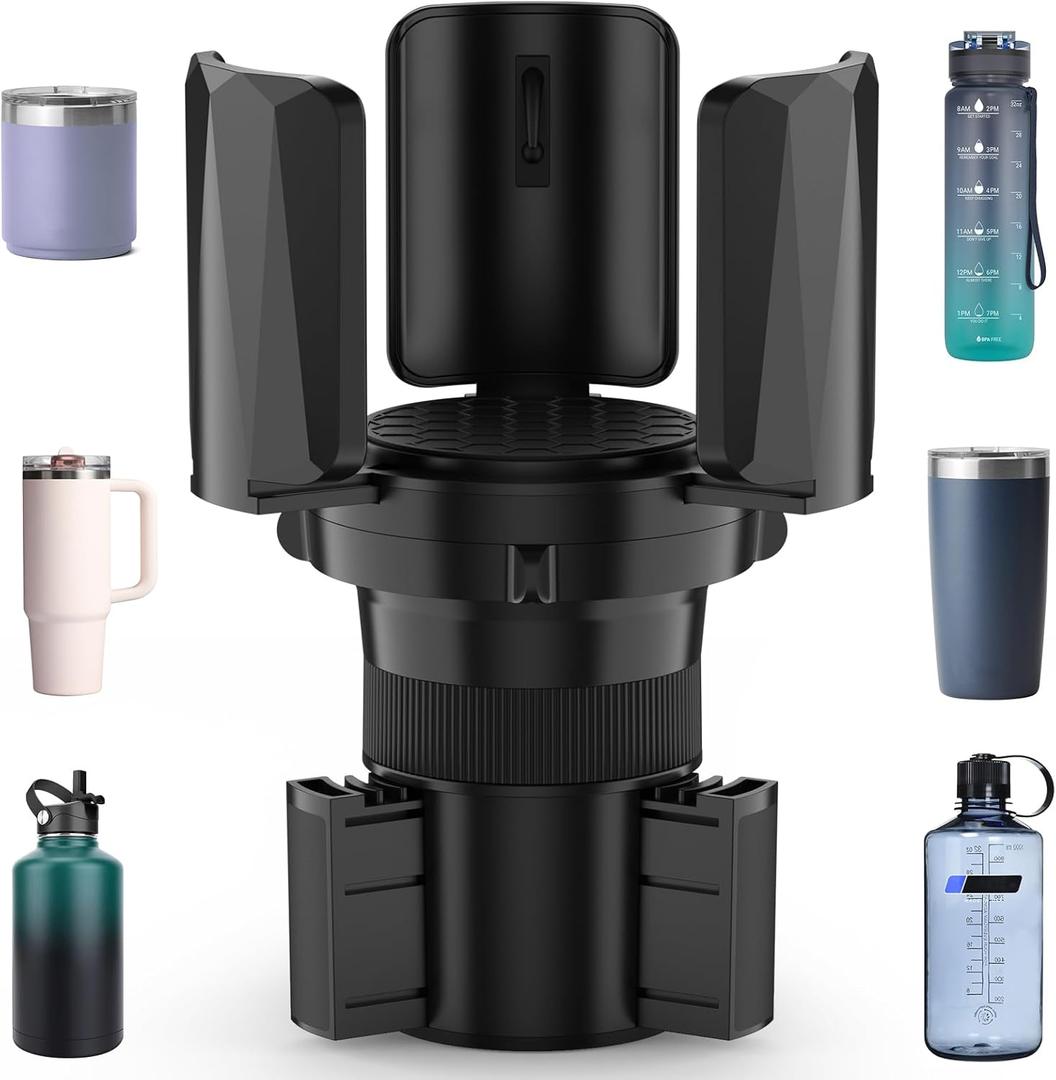 DYLEN Car Cup Holder Expander, Cup Holder Expander Adapter for Car with Expandable Arms, Fits Yeti, HydroFlask, Stanley 14-64oz, Other Large Drinks and Mugs in 2.5-5.9