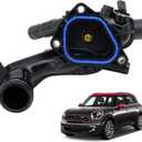 11538674895 Engine Coolant Thermostat Housing Assembly for 2011-2016 N16 Mini Cooper Clubman Countryman Convertibles N18 MINI Cooper S JCW 1.6L L4 11538671513 11537647305 TM46105