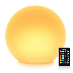 Mr.Go 14-inch LED Ball Light, Cordless Rechargeable Globe Lamp w/Remote, 16 RGB Color Changing Dimmable Mood Lamp, Waterproof Decorative Glow Orb Light for Home Outdoor Garden Patio Pool Party Decor