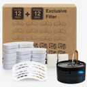 S003,S005 Exclusive Cat Fountain Filter Replacement, 12 Pack Filters and 12 Pack Sponges, Only for Item Model Number:S003,S005, Not for Other Brands of ProductsNot Include Cat Fountain