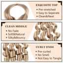 COOKOO 9 PCS 75g/pack Pre Stretched French Curl Braiding Hair Extensions 22 Inch French Curl Hair for Goddess Box Braids Pre-curled Loose Wave Braiding Hair with Curly Ends for Black Women 24#