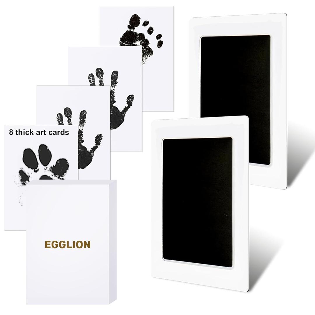 2 x 2-Pack Inkless Baby Hand and Footprint Kit with Mess-Free Ink Pad  Baby Safe Ink Pad for Hand, Foot & Paw Prints  Newborn Footprint & Paw Print Kit for Dogs and Cats  8 Keepsake Art Cards