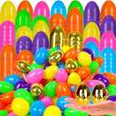 1000 PCS Easter EggsPlastic 2.4" Bright Colorful Eggs with Golden Eggs, Easter Egg Fillers for Easter Egg Hunt Candy Filling Party Decorations and Kids Gifts