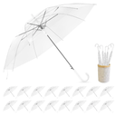 Clear Wedding Umbrellas, High-Visibility Transparent Rain Umbrella, Firm and Durable, Easy Operation, Large Clear Umbrella for Wedding Bride Groom Photography Golf Outdoor 16 Pack
