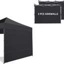 Joramoy Canopy Tent Sidewalls for 1010 Pop Up Canopy, 3 Pack Instant Canopy Sunwall, Waterproof and UV Protection Canopy Shade Wall, Straight Leg Canopy Sidewalls 3 PCS Only(Black)