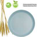 10 Inch Plastic Dinner Plates Set of 8, Wheat Straw Plates Reusable & Unbreakable, Non-Toxic Microwave Safe Plates for Camping, Daily Use, BPA-Free Dishwasher Safe Plate Set
