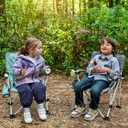 EVER ADVANCED Kids Camping Chairs with Cup Holder, Padded Folding Camping Chair Outdoor with Safety Lock, Carry Bag, Lightweight Portable Camp Chairs for Beach, Balcony, Patio, Supports 150lbs, Green, 19.3 inches x 13.4 inches x 23.6 inches