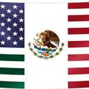 American Mexican Friendship Flag 6x10FT USA Mexico Flag Fade Proof Vivid Color Polyester with Brass Grommets For Indoor Outdoor (B, 6x10FT)