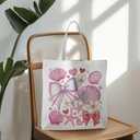 Coastal Seashell Tote Bag, Pink Seashell Pearl Canvas Tote Bags for Women, Girly Coastal Ocean Gift for Woman, Beach Summer Reusable Grocery Shopping Bags