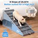 2-in-1 Ottoman Pet Stairs Dog Stairs for Small Dogs (8-Steps) | Dog ramp for Couch Wooden Pet 8 Steps for Puppy Senior Injured Dogs Non-Slip Foldable