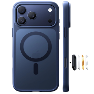 TORRAS Stronger Magnetic & Shockproof for iPhone 17 Pro Max Case, Fit for MagSafe, MilGrade Drop Protection, Camera Control, DIY Button, Slim for iPhone 17 Pro Max Phone Case Translucent Deep Blue