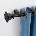 Industrial Curtain Rods, Matte Black Curtain Rods, Window Treatment Curtain Rod 1 Inch Diameter Kitchen Curtain Pole with Square Finials, Rust-Resistant 72-144 Inches Adjustable,Black