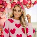 YanJie Headbands for Women Knotted Headband Love Heart Pink Hair Accessories for Girls Wide Red Hairband Non Slip Wide Hair Hoop Gifts