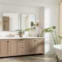 Keonjinn 32 x 36 Inch Brushed Nickel Rectangular Bathroom Mirror for Vanity