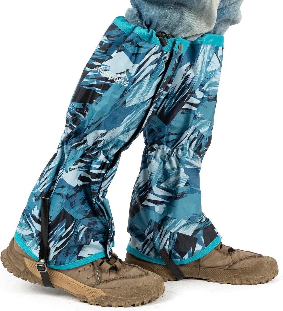 Leg Gaiters for Men and Women Waterproof Adjustable Gators for Hiking Boots in Climbing Hunting Trekking Snow Gaiters (Large-X-Large, DoodleC)