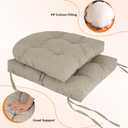 Magpie Fabrics Outdoor Rocking Chair Cushion Set, Tufted Pad for Rocking Chairs with Ties, Seat 19" x 18"/Back 28" x 19", Taupe