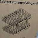 2-Tier Kitchen Cabinet Pull Out Shelf and Drawer Organizer Slide Out Pantry Storaqe Basket in Multiple Sizes (16" W x 21" D)